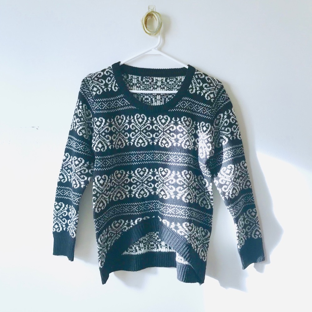 New Pattern High Low Sweater